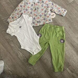 Kenzie Floral Top and Green Pants Set